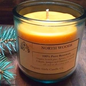 Beeswax Candle North Woods scent 10 oz